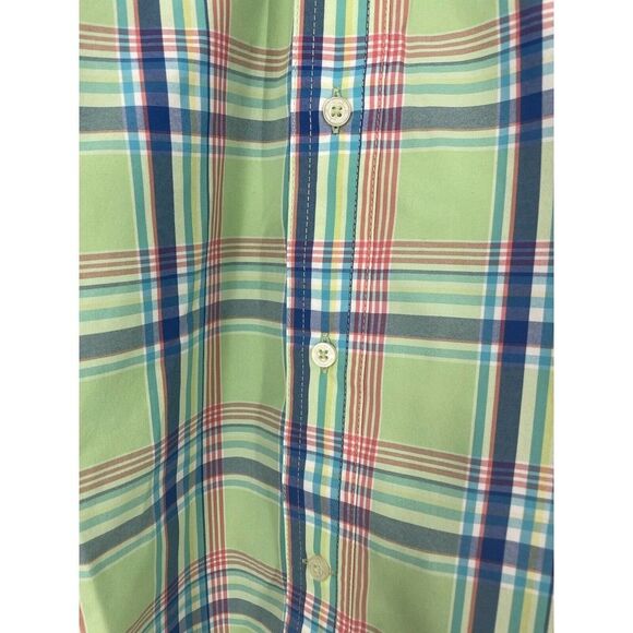 Southern Tide Hybrid Sport Green Plaid Button Front Shirt Size Medium - Picture 4 of 7